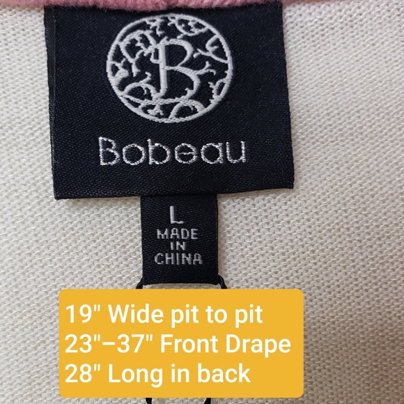 Bobeau Open Front Cardigan Sweater Hi Lo Pink Purple Women's Size Large NWT - Picture 4 of 13